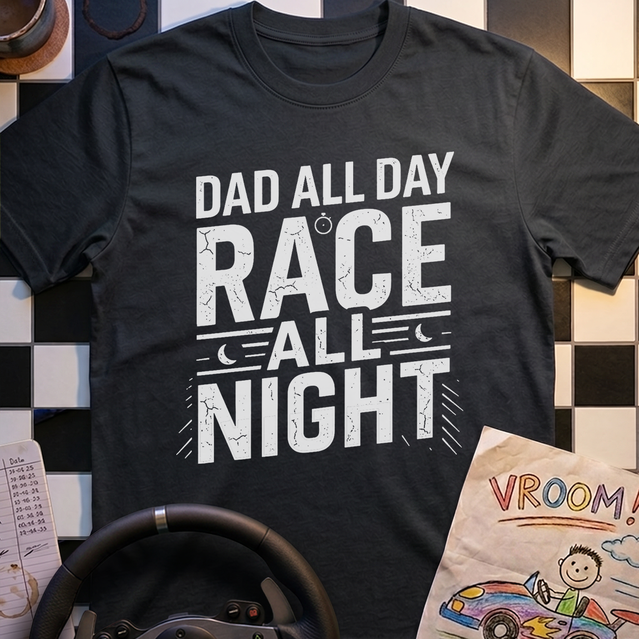 Dad All Day. Race All Night T-Shirt