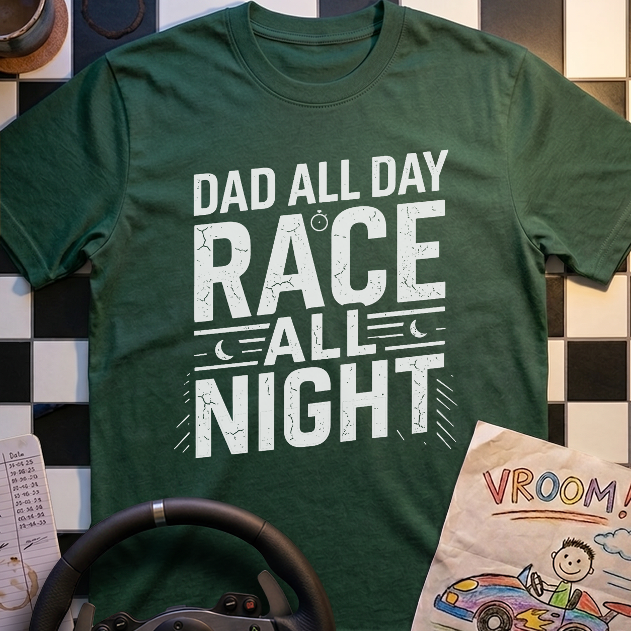 Dad All Day. Race All Night T-Shirt