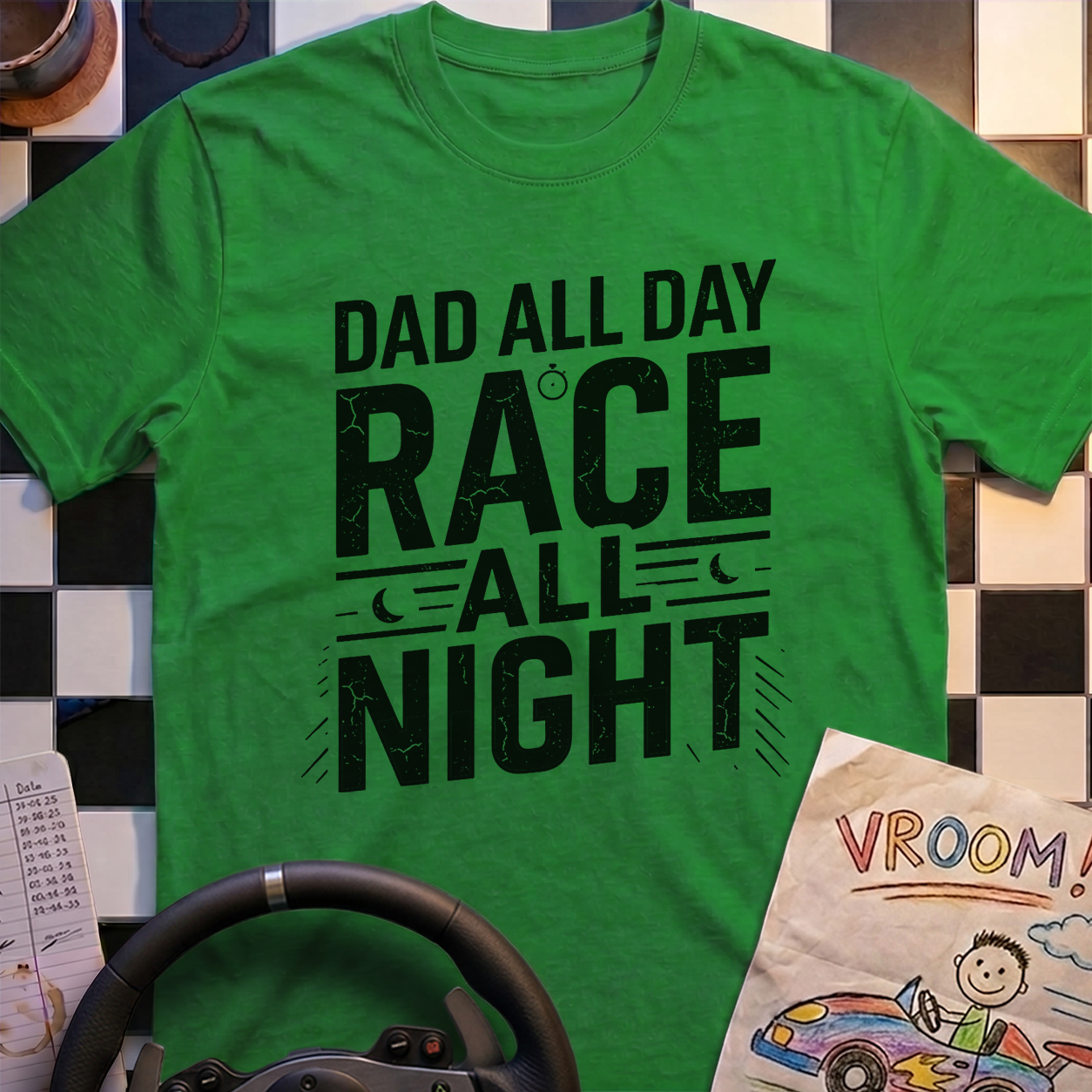 Dad All Day. Race All Night T-Shirt