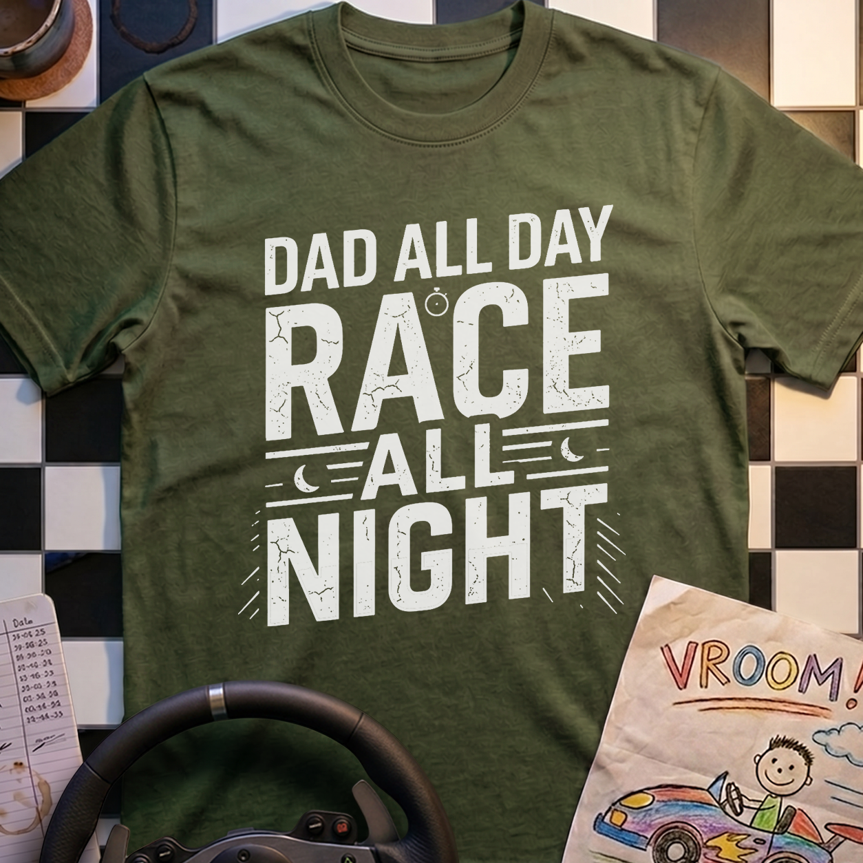 Dad All Day. Race All Night T-Shirt