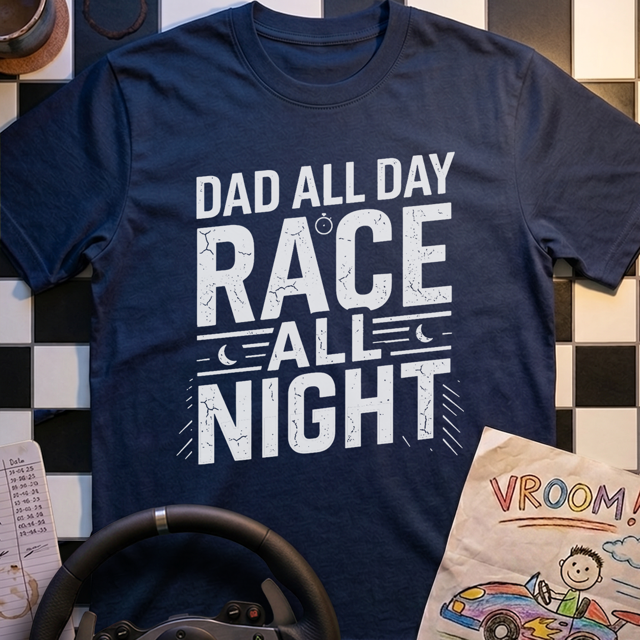 Dad All Day. Race All Night T-Shirt