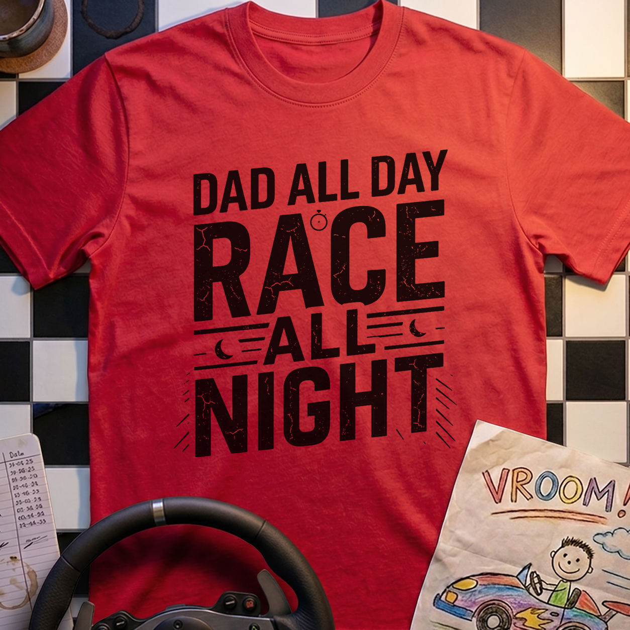 Dad All Day. Race All Night T-Shirt