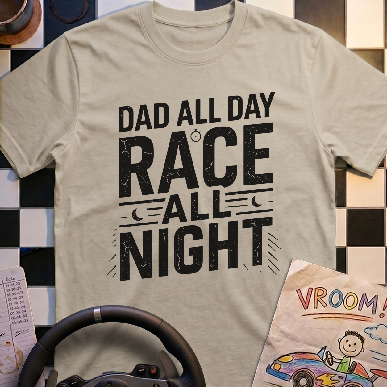 Dad All Day. Race All Night T-Shirt