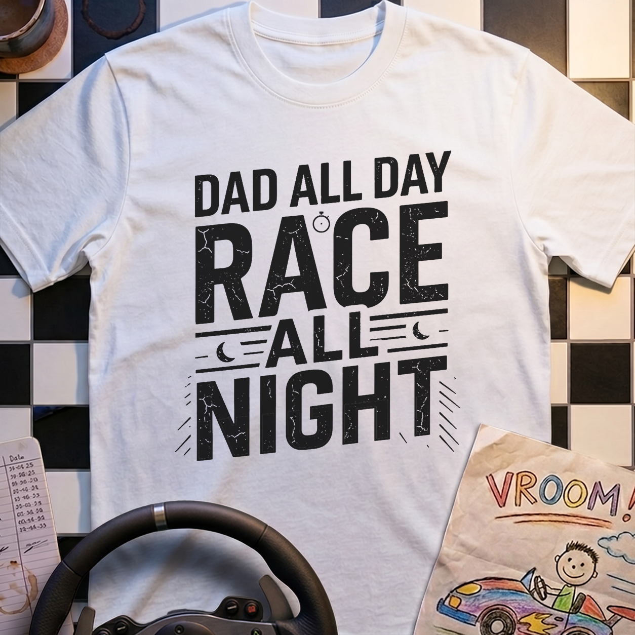 Dad All Day. Race All Night T-Shirt