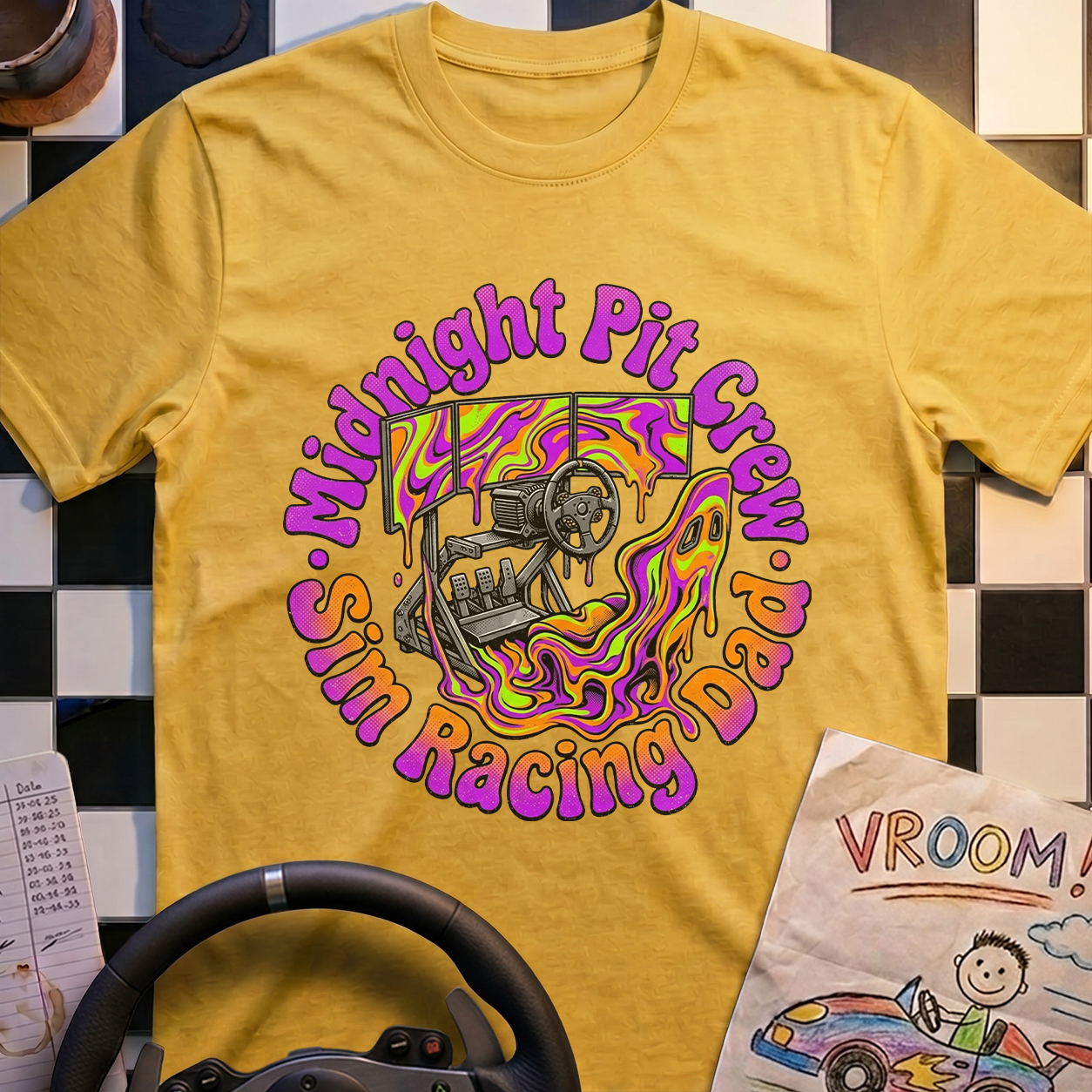 Psychedelic Racing Dad T-Shirt