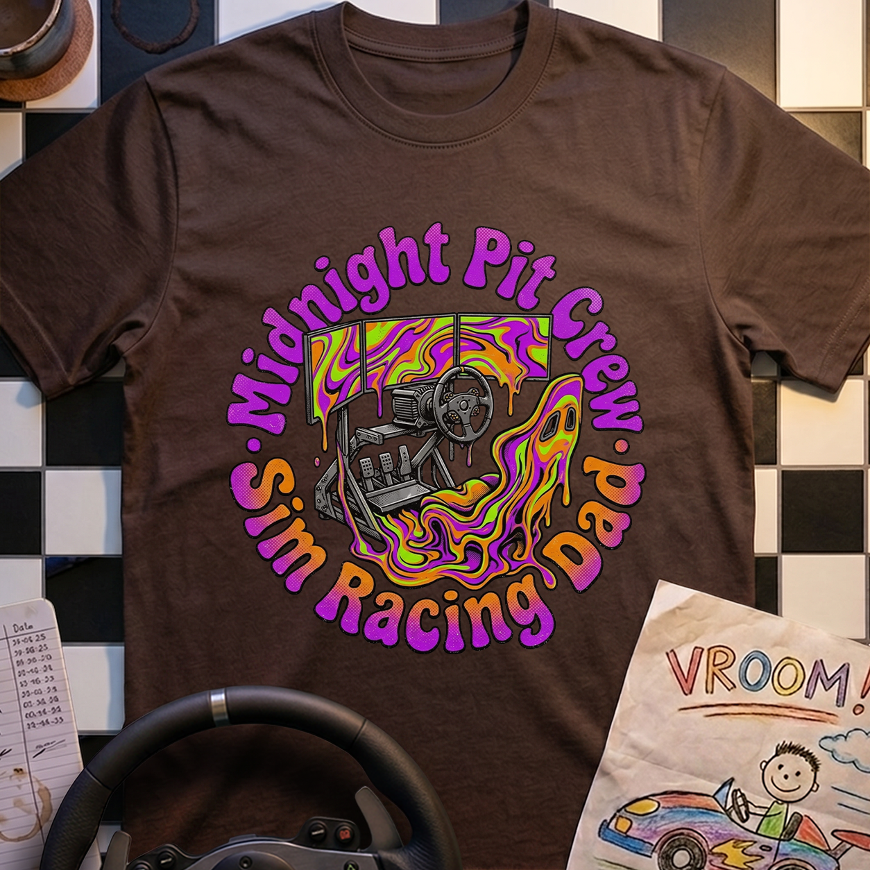 Psychedelic Racing Dad T-Shirt