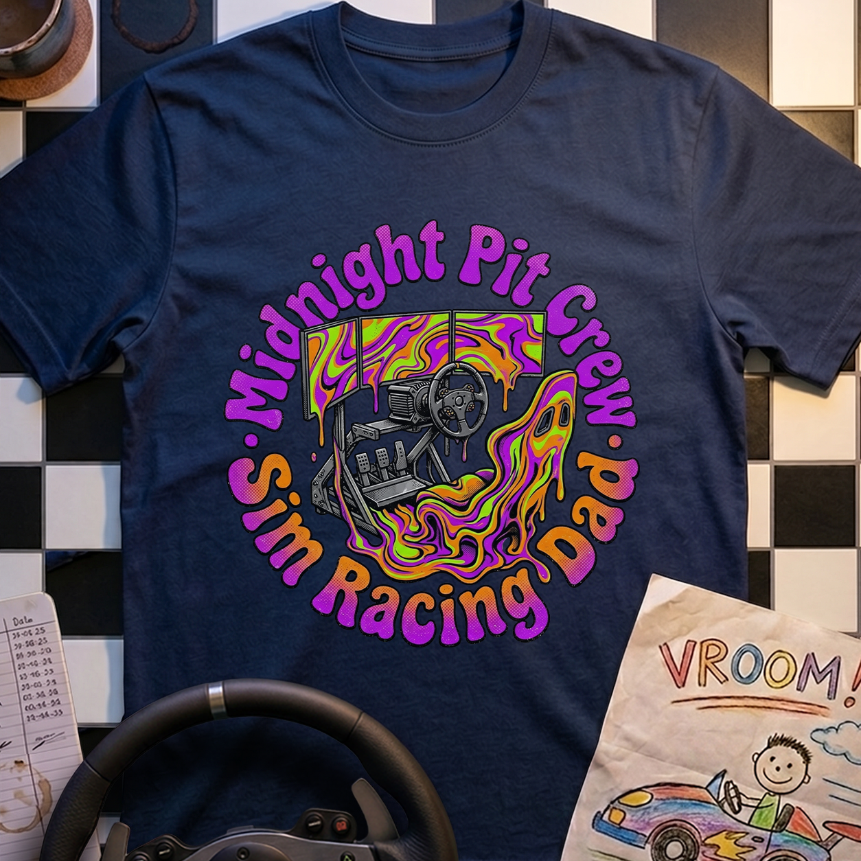 Psychedelic Racing Dad T-Shirt